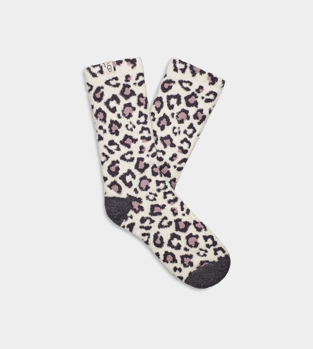 Ugg Leslie Graphic Crew - Womens Socks - Leopard - NZ (7895POWVA)